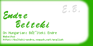 endre belteki business card